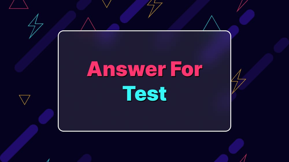 Answer For Test